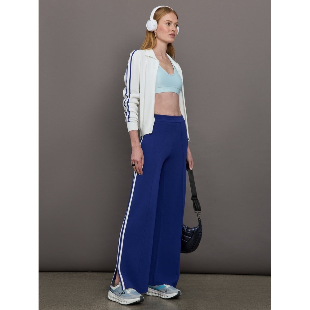 The Upside Carnaby Freya Knit Flared Track Pants Wide Leg Racing Stripe XS US 4